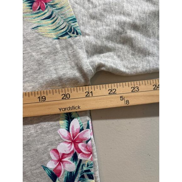 Tommy Bahama Pajama Set Women Medium Gray Floral Crew Neck Long Sleeve Sleepwear - Picture 7 of 12